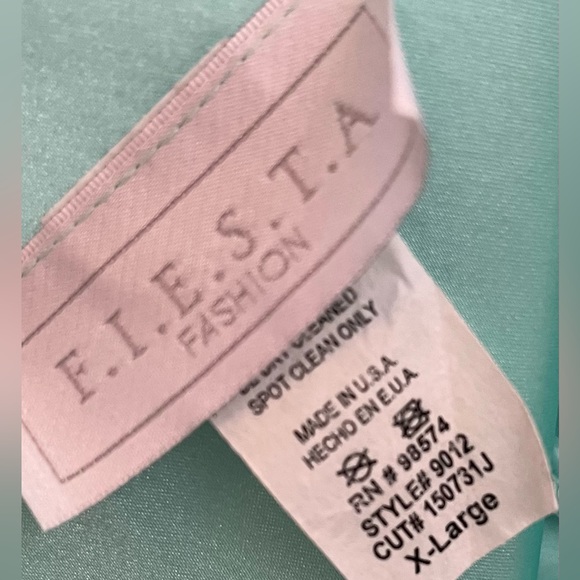 FIESTA Strapless Mint Green Mini Prom Dress with Rhinestone cummerbund SZ XL - Picture 11 of 12